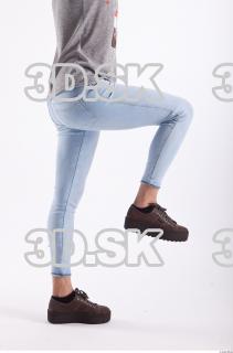 Leg flexing photo references of Molly blue jeans 0004